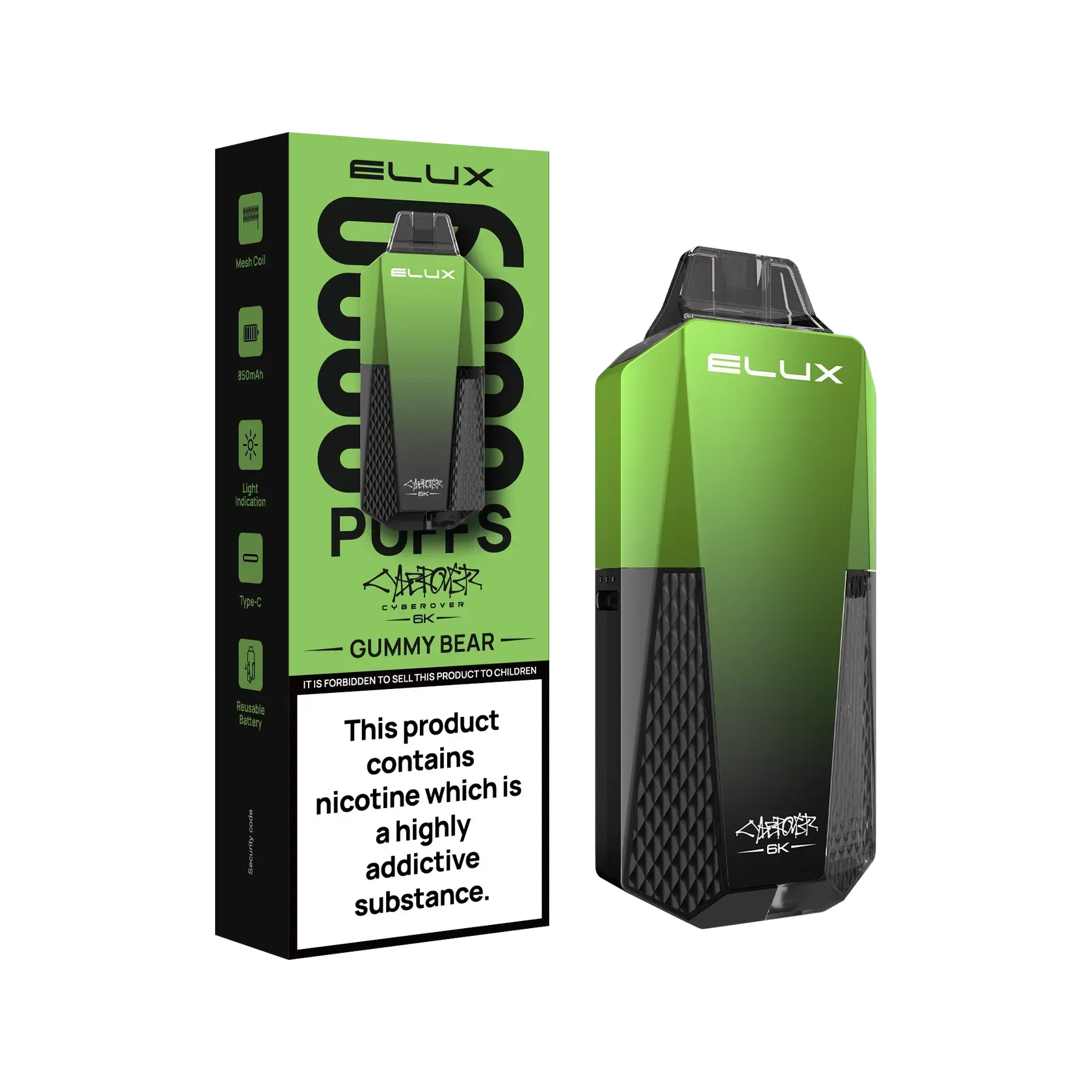 Elux Cyberover 6000+ | Single Bar - Discount Vapes